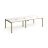 Adapt double back to back desks 2800mm x 1200mm - green frame White Top oak edge - E2812-GN-WO