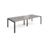 Adapt double back to back desks 2800mm x 1200mm - black frame Grey Oak Top - E2812-K-GO