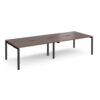 Adapt double back to back desks 2800mm x 1200mm - black frame Walnut top - E2812-K-W