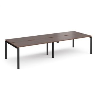 Adapt double back to back desks 2800mm x 1200mm - black frame Walnut top - E2812-K-W