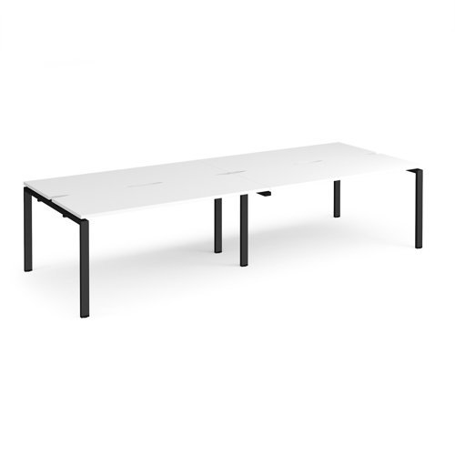 Adapt double back to back desks 2800mm x 1200mm - black frame White Top - E2812-K-WH