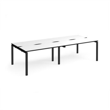 Adapt double back to back desks 2800mm x 1200mm - black frame White Top black edge - E2812-K-WK