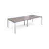 Adapt double back to back desks 2800mm x 1200mm - silver frame Grey Oak Top - E2812-S-GO