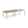 Adapt double back to back desks 2800mm x 1200mm - silver frame Kendal Oak Top - E2812-S-KO