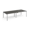 Adapt double back to back desks 2800mm x 1200mm - silver frame storm grey top - E2812-S-OG
