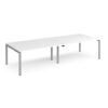 Adapt double back to back desks 2800mm x 1200mm - silver frame White Top - E2812-S-WH