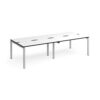 Adapt double back to back desks 2800mm x 1200mm - silver frame White Top black edge - E2812-S-WK