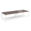 Adapt double back to back desks 2800mm x 1200mm - white frame Walnut top - E2812-WH-W