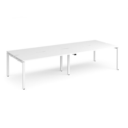 Adapt double back to back desks 2800mm x 1200mm - white frame White Top - E2812-WH-WH
