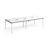 Adapt double back to back desks 2800mm x 1200mm - white frame White Top black edge - E2812-WH-WK