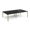 Adapt double back to back desks 2800mm x 1600mm - green frame black top - E2816-GN-BK