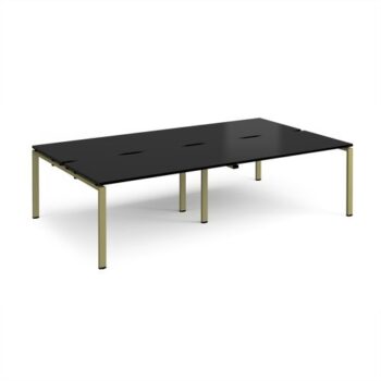 Adapt double back to back desks 2800mm x 1600mm - green frame black top - E2816-GN-BK