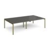Adapt double back to back desks 2800mm x 1600mm - green frame storm grey top - E2816-GN-OG