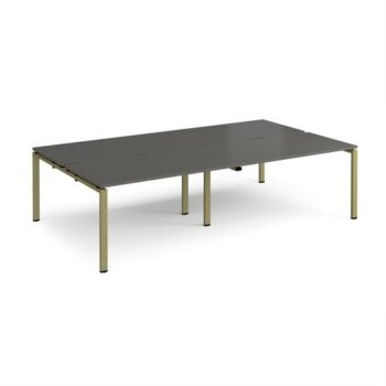 Adapt double back to back desks 2800mm x 1600mm - green frame storm grey top - E2816-GN-OG