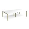 Adapt double back to back desks 2800mm x 1600mm - green frame White Top - E2816-GN-WH