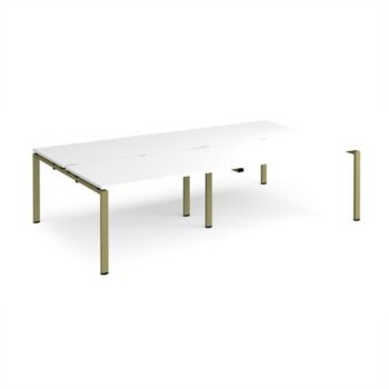 Adapt double back to back desks 2800mm x 1600mm - green frame White Top - E2816-GN-WH