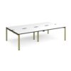 Adapt double back to back desks 2800mm x 1600mm - green frame White Top black edge - E2816-GN-WK