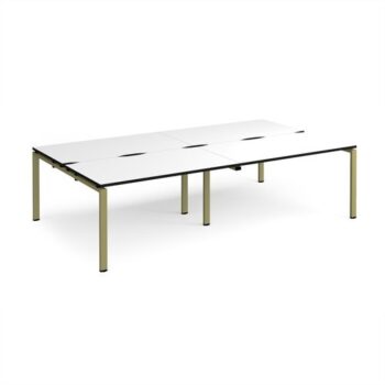 Adapt double back to back desks 2800mm x 1600mm - green frame White Top black edge - E2816-GN-WK