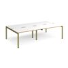 Adapt double back to back desks 2800mm x 1600mm - green frame White Top oak edge - E2816-GN-WO