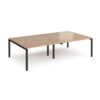 Adapt double back to back desks 2800mm x 1600mm - black frame Beech top - E2816-K-B