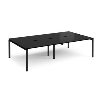 Adapt double back to back desks 2800mm x 1600mm - black frame black top - E2816-K-BK