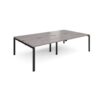 Adapt double back to back desks 2800mm x 1600mm - black frame Grey Oak Top - E2816-K-GO