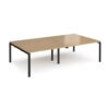 Adapt double back to back desks 2800mm x 1600mm - black frame Oak Top - E2816-K-O