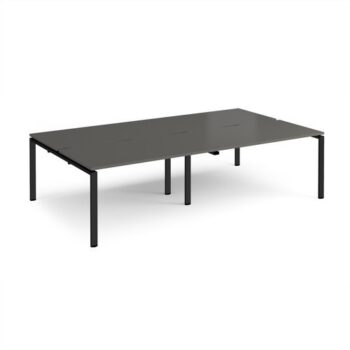 Adapt double back to back desks 2800mm x 1600mm - black frame storm grey top - E2816-K-OG