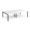 Adapt double back to back desks 2800mm x 1600mm - black frame White Top - E2816-K-WH