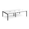 Adapt double back to back desks 2800mm x 1600mm - black frame White Top black edge - E2816-K-WK