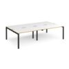 Adapt double back to back desks 2800mm x 1600mm - black frame White Top with oak edging - E2816-K-WO