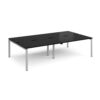 Adapt double back to back desks 2800mm x 1600mm - silver frame black top - E2816-S-BK