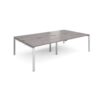 Adapt double back to back desks 2800mm x 1600mm - silver frame Grey Oak Top - E2816-S-GO