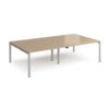Adapt double back to back desks 2800mm x 1600mm - silver frame Kendal Oak Top - E2816-S-KO