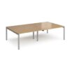 Adapt double back to back desks 2800mm x 1600mm - silver frame Oak Top - E2816-S-O