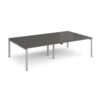 Adapt double back to back desks 2800mm x 1600mm - silver frame storm grey top - E2816-S-OG