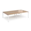Adapt double back to back desks 2800mm x 1600mm - white frame Beech top - E2816-WH-B