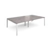 Adapt double back to back desks 2800mm x 1600mm - white frame Grey Oak Top - E2816-WH-GO