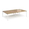 Adapt double back to back desks 2800mm x 1600mm - white frame Oak Top - E2816-WH-O