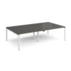 Adapt double back to back desks 2800mm x 1600mm - white frame storm grey top - E2816-WH-OG