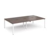 Adapt double back to back desks 2800mm x 1600mm - white frame Walnut top - E2816-WH-W