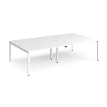 Adapt double back to back desks 2800mm x 1600mm - white frame White Top - E2816-WH-WH