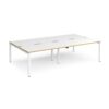 Adapt double back to back desks 2800mm x 1600mm - white frame White Top with oak edging - E2816-WH-WO
