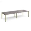 Adapt double back to back desks 3200mm x 1200mm - green frame Grey Oak Top - E3212-GN-GO