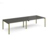 Adapt double back to back desks 3200mm x 1200mm - green frame storm grey top - E3212-GN-OG