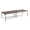 Adapt double back to back desks 3200mm x 1200mm - green frame Walnut top - E3212-GN-W