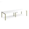Adapt double back to back desks 3200mm x 1200mm - green frame White Top - E3212-GN-WH