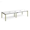 Adapt double back to back desks 3200mm x 1200mm - green frame White Top black edge - E3212-GN-WK
