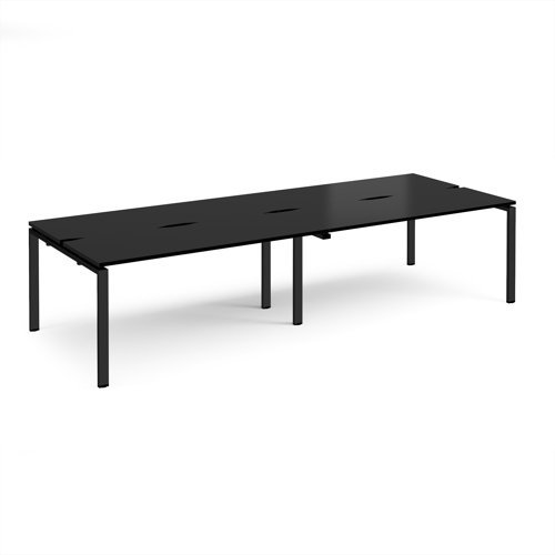 Adapt double back to back desks 3200mm x 1200mm - black frame black top - E3212-K-BK
