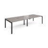 Adapt double back to back desks 3200mm x 1200mm - black frame Grey Oak Top - E3212-K-GO